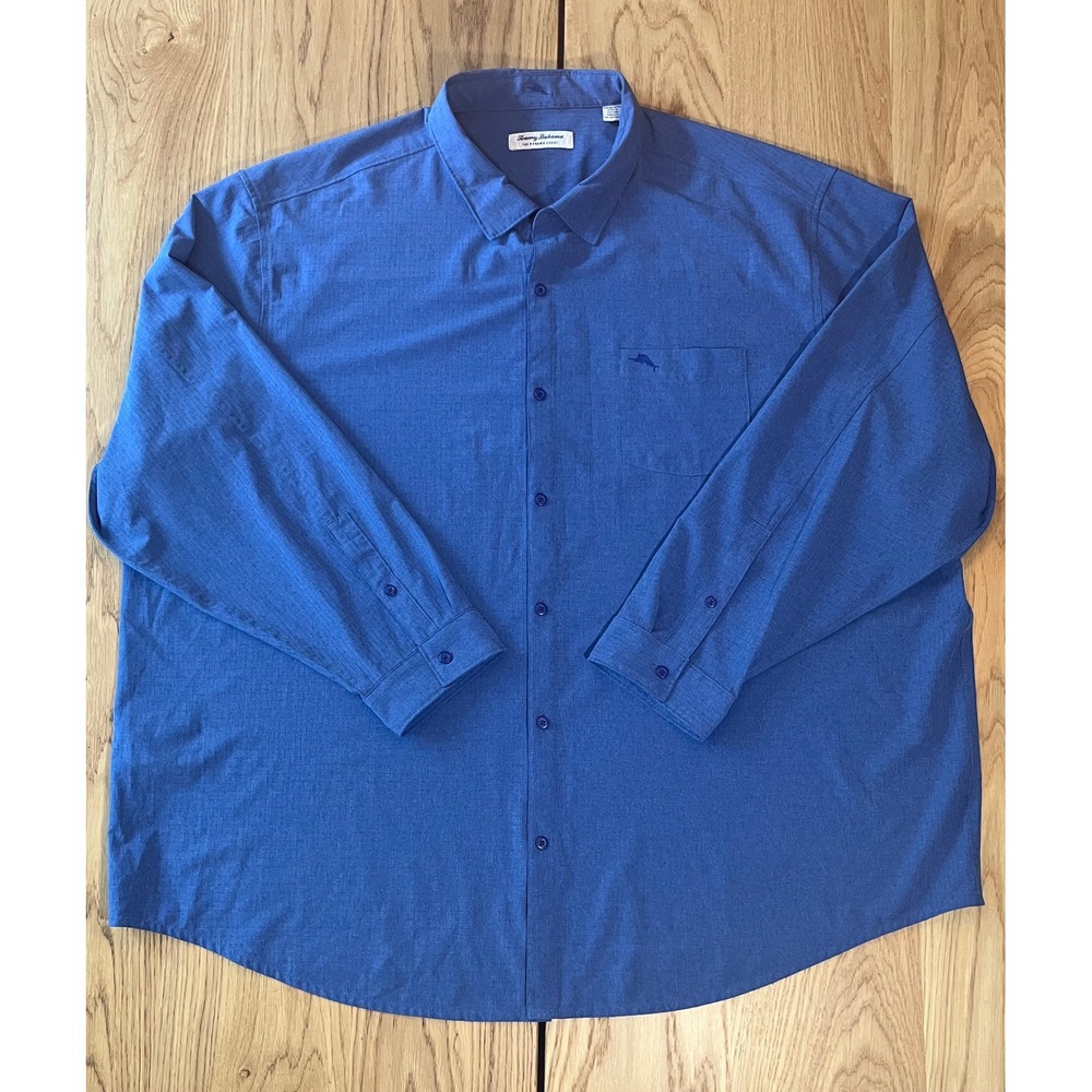 Tommy Bahama IslandZone Button Down Mens 3XLB Blue Coastal Travel Shirt - Picture 4 of 10